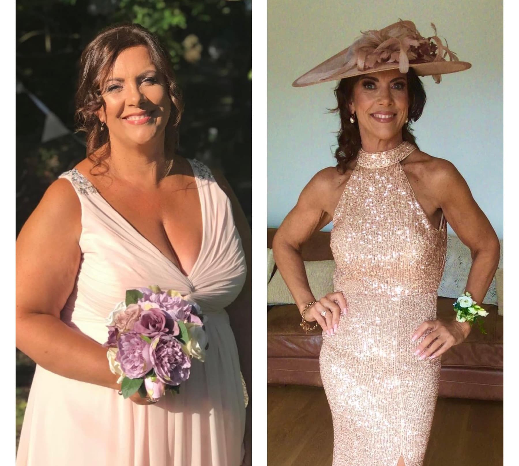 Client transformation showing weight loss results